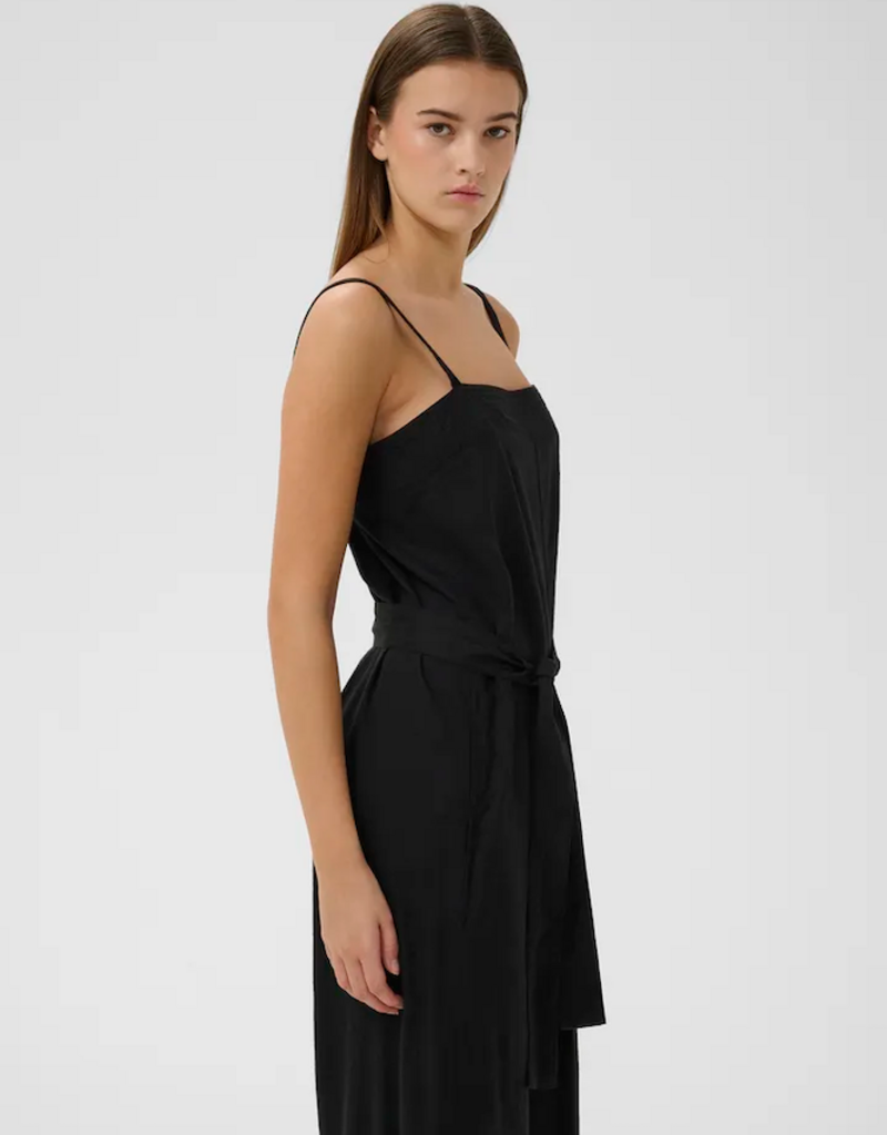 InWear Edith Linen Blend Jumpsuit in Black