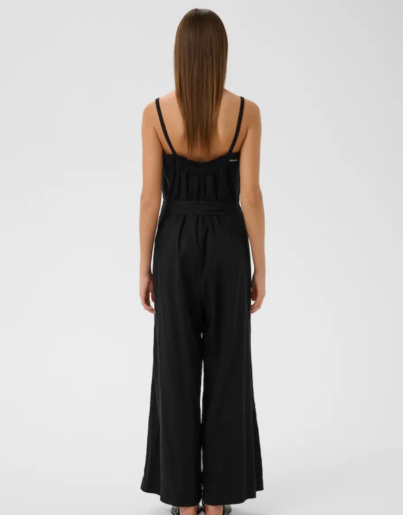 InWear Edith Linen Blend Jumpsuit in Black