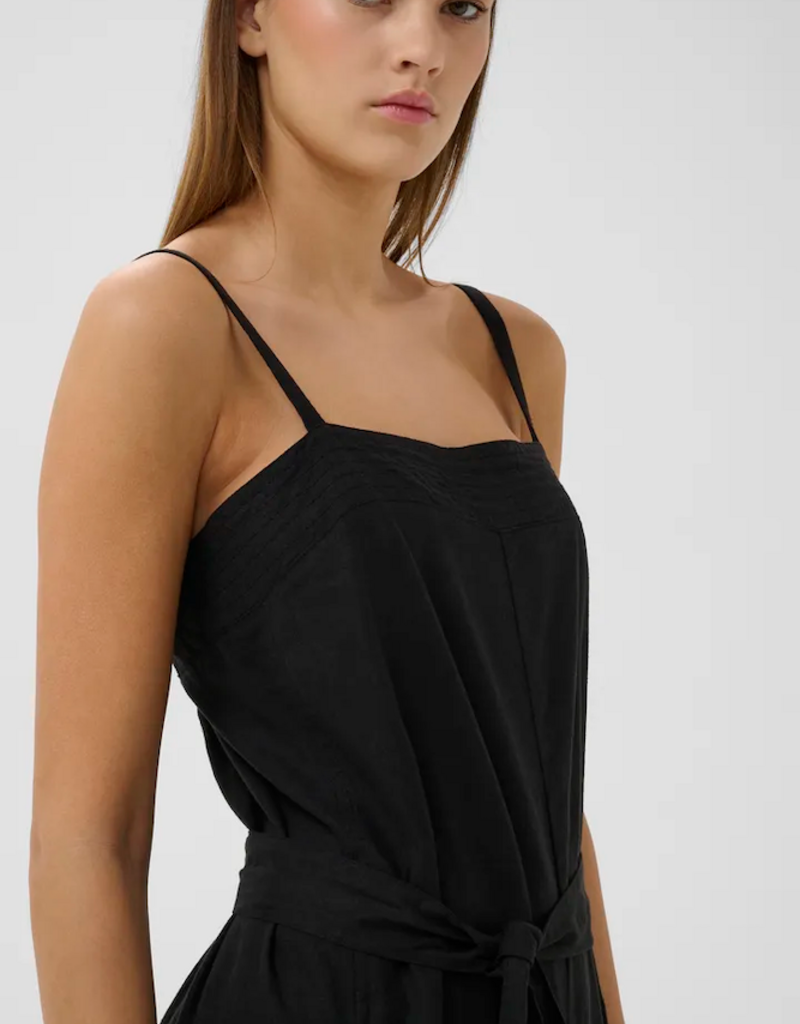 InWear Edith Linen Blend Jumpsuit in Black