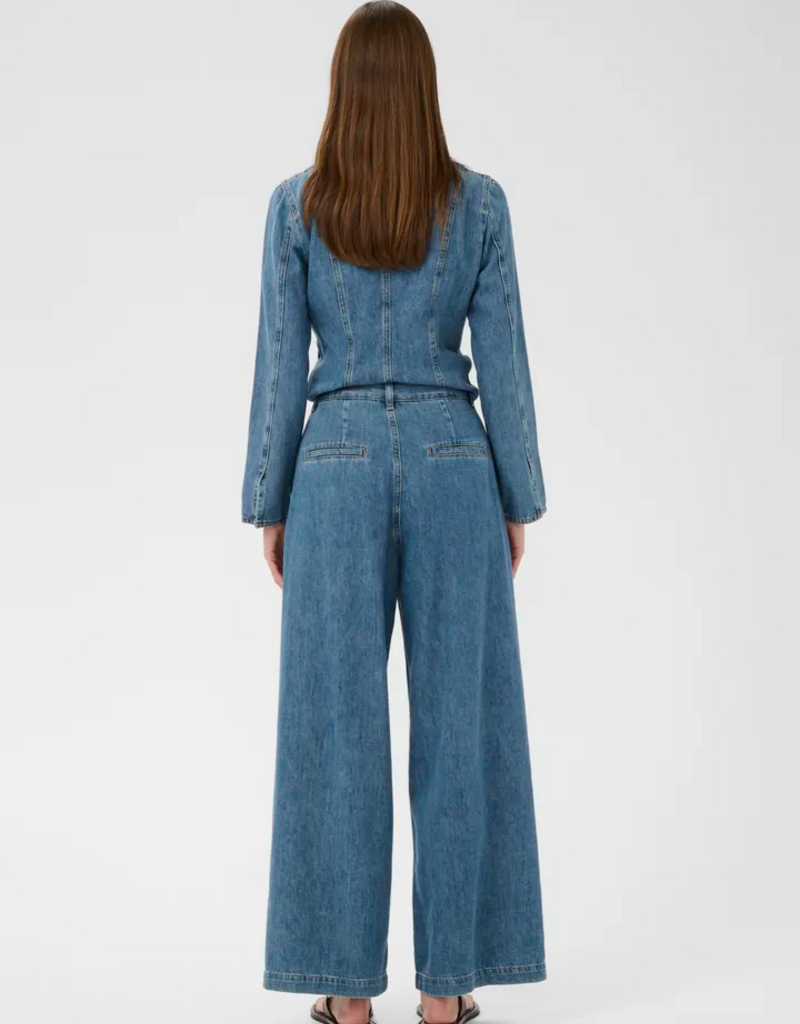 InWear Dophina Wide Denim Trouser in Washed Medium Blue
