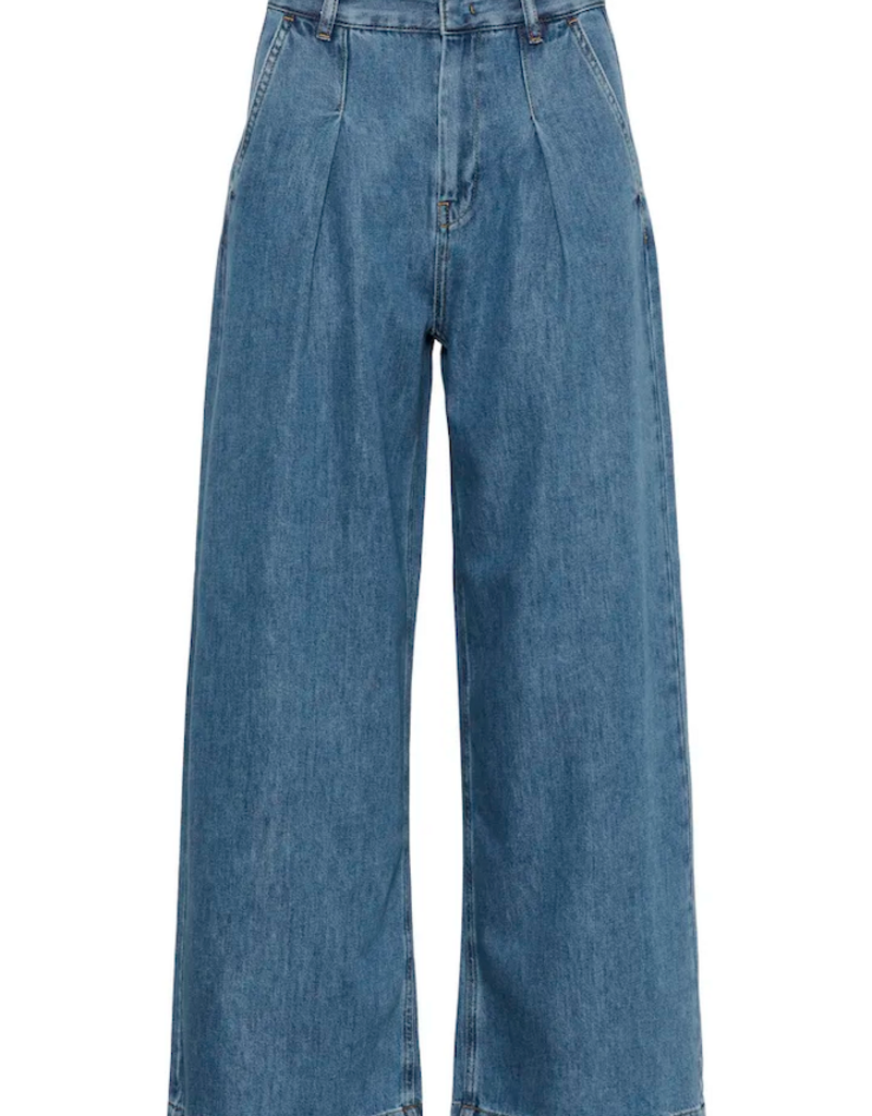 InWear Dophina Wide Denim Trouser in Washed Medium Blue