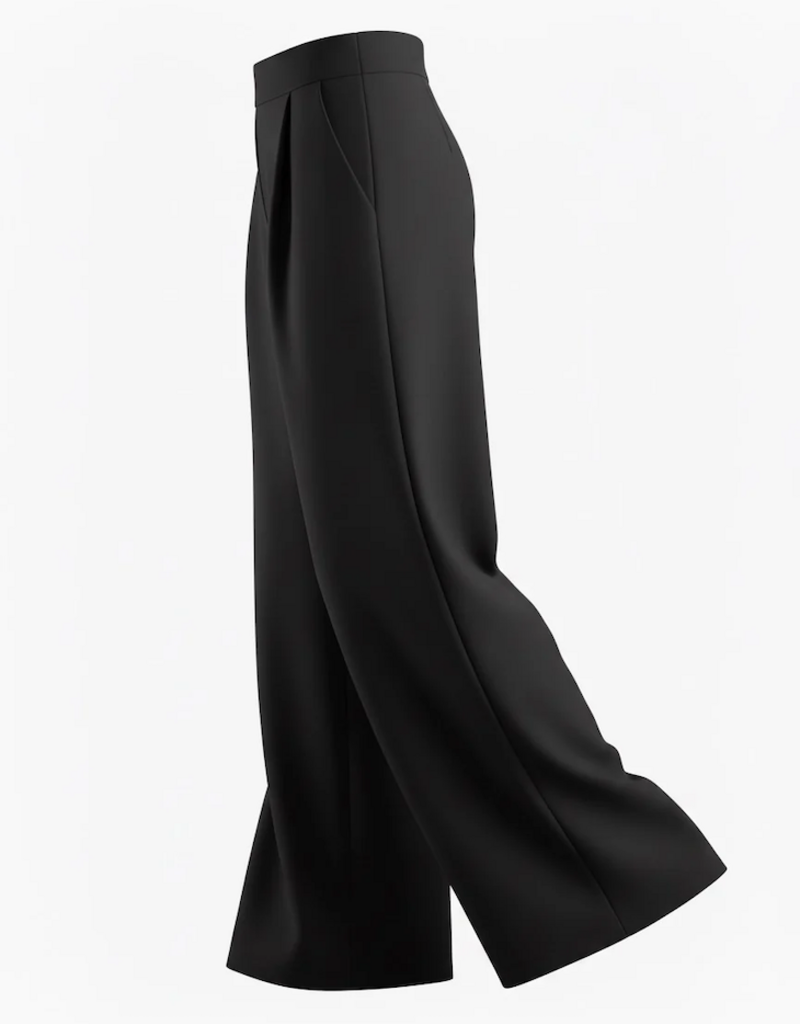 Privilege LuxeFlow Elevated Wide Leg Trouser in Black