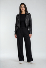 Privilege LuxeFlow Elevated Wide Leg Trouser in Black