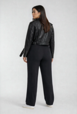 Privilege LuxeFlow Elevated Wide Leg Trouser in Black
