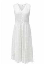Privilege Pascale Cotton Blend Silky Feel Button Front Dress in White