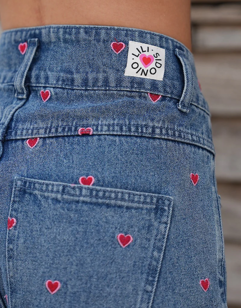 Molly Bracken Tessa Shorts With Embroidered Hearts