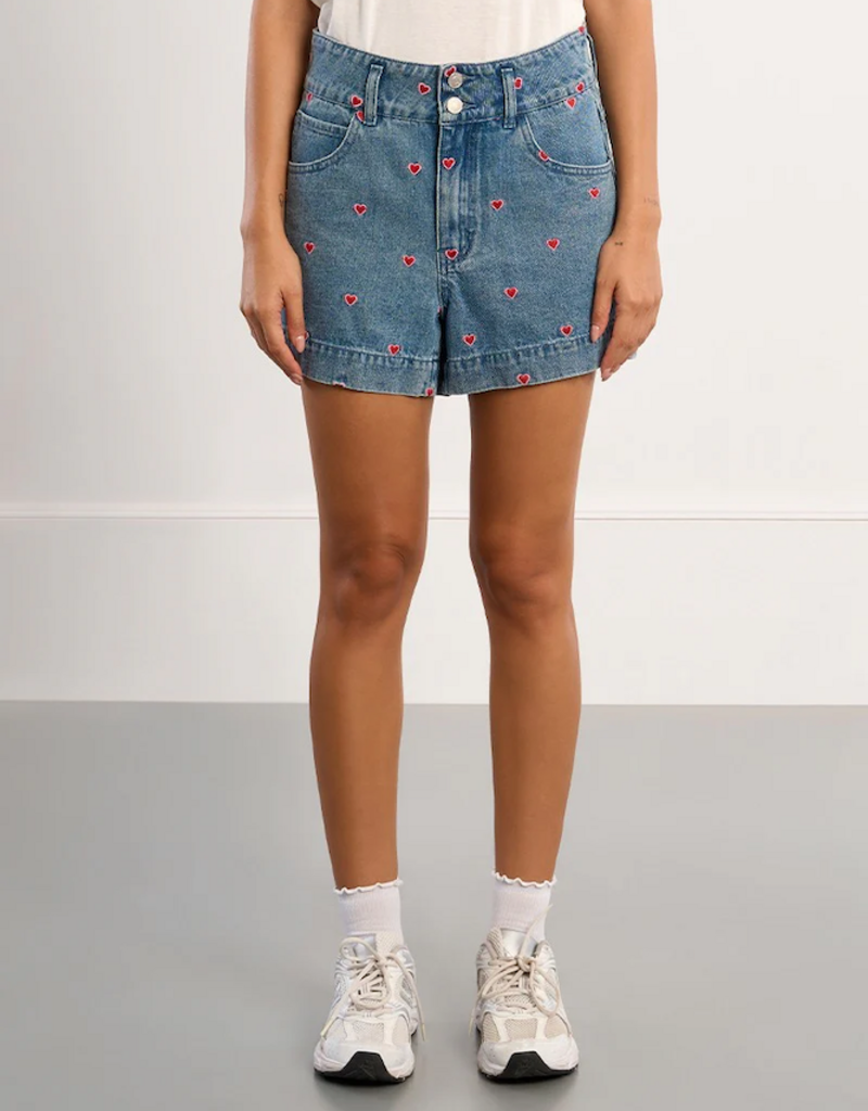 Molly Bracken Tessa Shorts With Embroidered Hearts