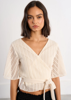 Molly Bracken Erin Openwork Wrap Top