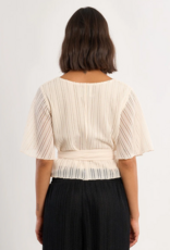 Molly Bracken Erin Openwork Wrap Top in Off White (Ecru)