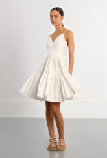 Molly Bracken Lori Tie-Back Mini Dress in White