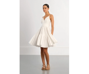 Lori Tie-Back Mini Dress in White - Adorn Boutique