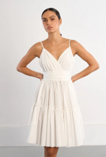 Molly Bracken Lori Tie-Back Mini Dress in White