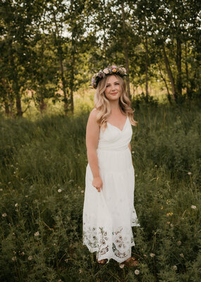 Adelyn Rae Tania Embroidered Scalloped Tiered Midi Dress