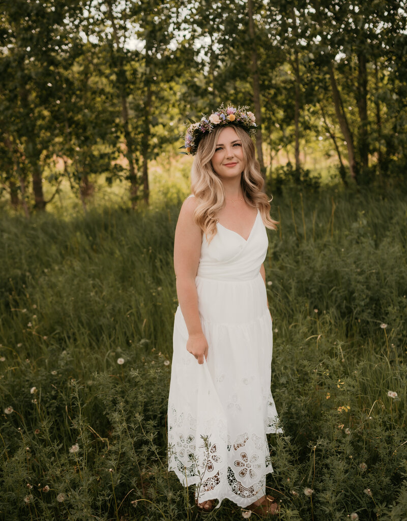 Adelyn Rae Tania Embroidered Scalloped Tiered Midi Dress (FINAL SALE)