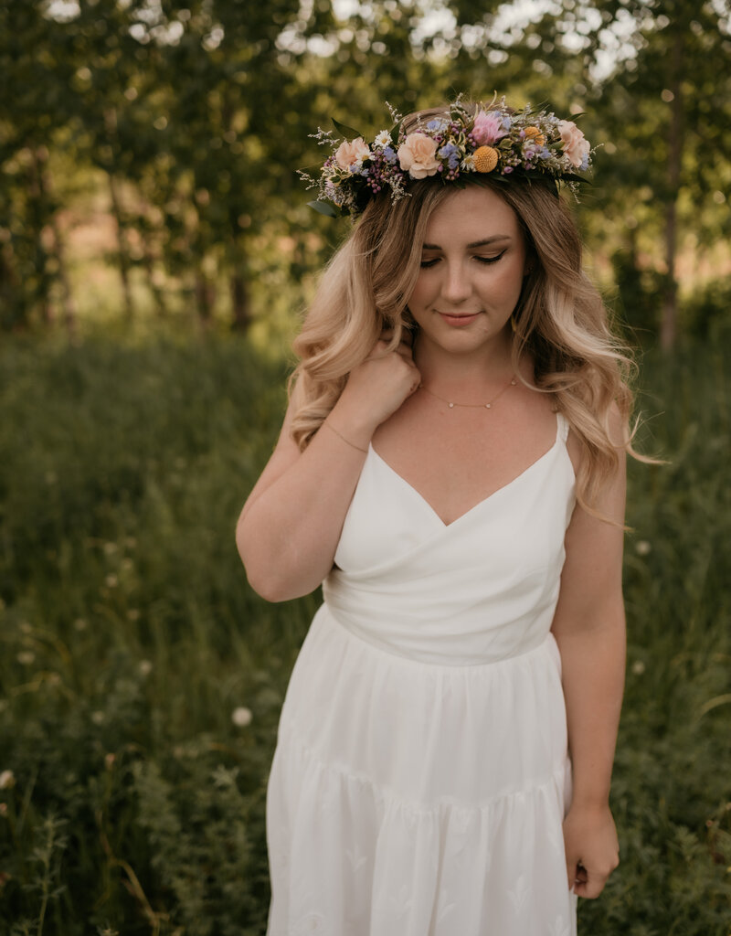 Adelyn Rae Tania Embroidered Scalloped Tiered Midi Dress (FINAL SALE)