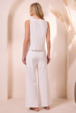 Angel Eye Kiti Sleeveless Top and Pants Co-Ord Set in White