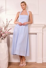 Angel Eye Marseille Halter Midi Dress in Baby Blue