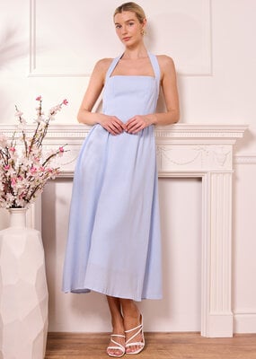 Angel Eye Marseille Halter Midi Dress in Baby Blue
