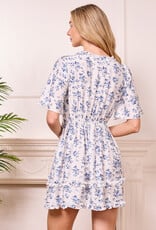 Angel Eye Fiume Dress in Blue/White Floral