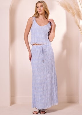 Angel Eye Essen Top and Skirt Set in Blue