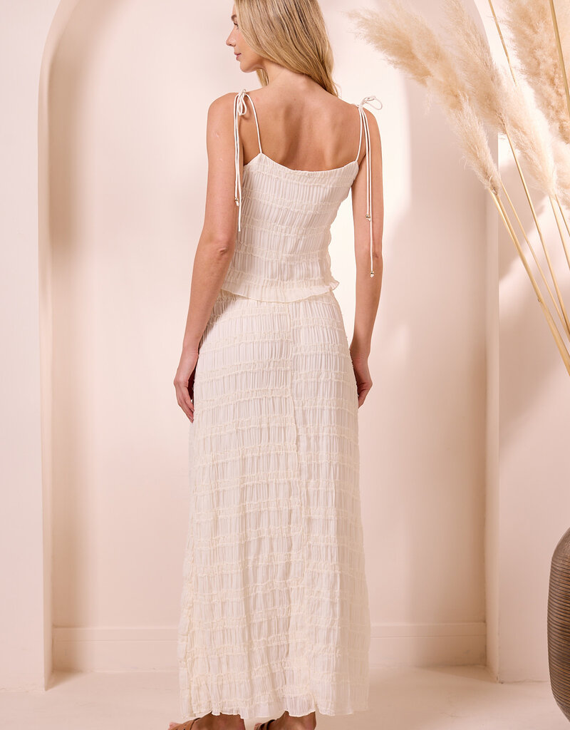 Angel Eye Essen Top and Skirt Set in Cream