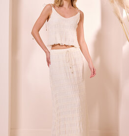 Angel Eye Essen Top and Skirt Set in Cream