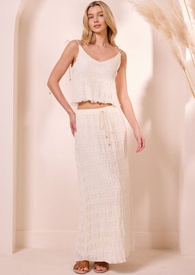 Angel Eye Essen Top and Skirt Set in Cream