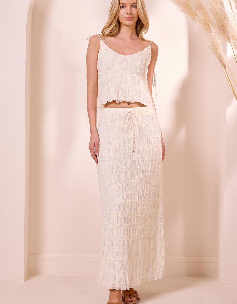 Angel Eye Essen Top and Skirt Set in Cream