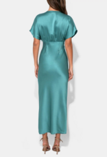 Adelyn Rae Charlotte Flutter Sleeve Midi Dress in Jade