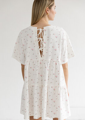 Brunette the Label Tiered Floral Dress with Bows