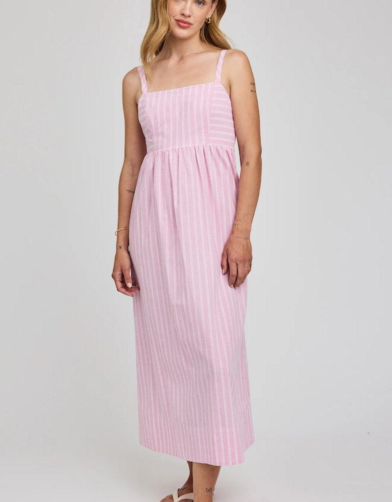 Gentle Fawn Alicia 100% Cotton Dress in Carnation Stripe Pink