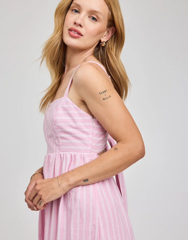 Gentle Fawn Alicia 100% Cotton Dress in Carnation Stripe Pink
