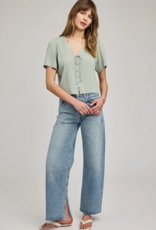 Gentle Fawn Becca Short Sleeve Blouse in Pistachio Gingham