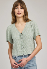 Gentle Fawn Becca Short Sleeve Blouse in Pistachio Gingham