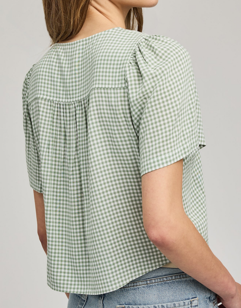 Gentle Fawn Becca Short Sleeve Blouse in Pistachio Gingham
