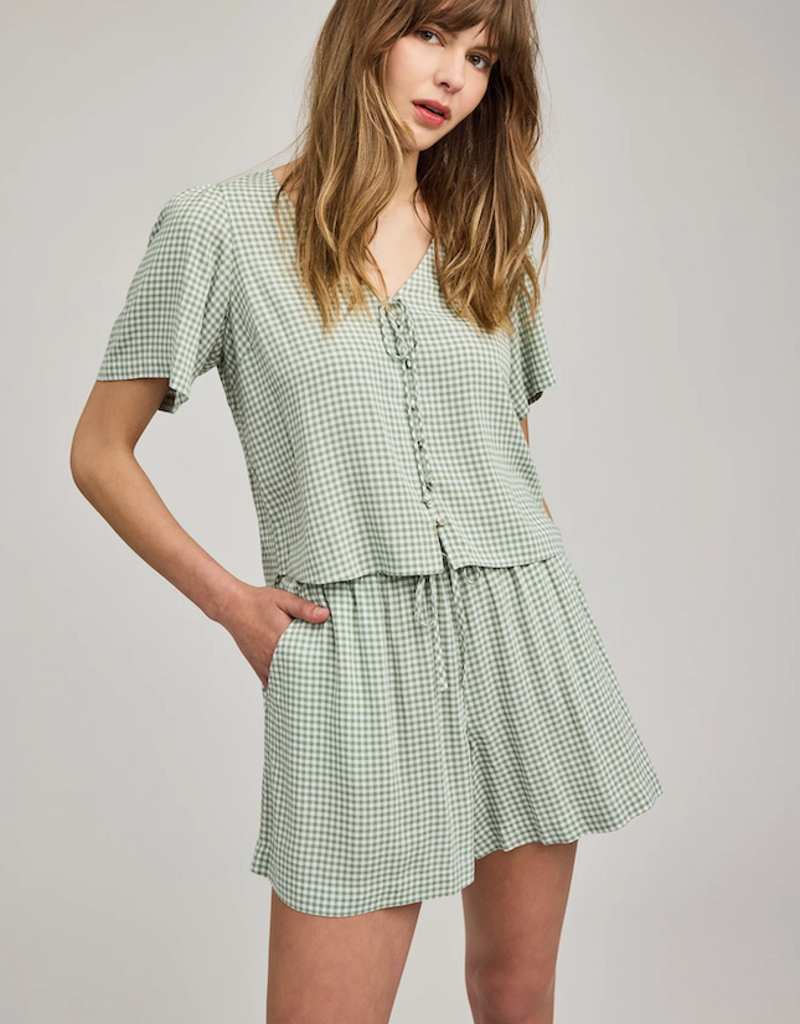 Gentle Fawn Quinn Short in Pistachio Gingham (FINAL SALE)