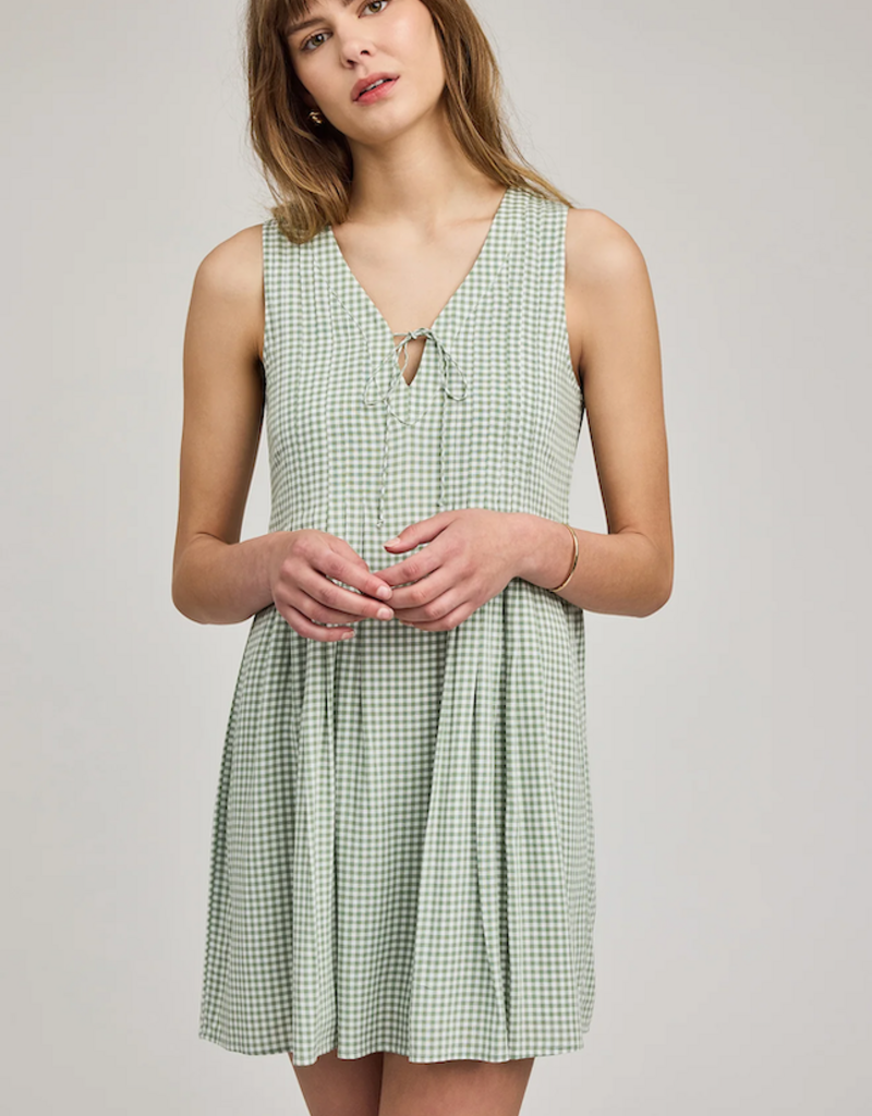 Gentle Fawn Zoey Mini Dress in Pistachio Gingham (FINAL SALE)