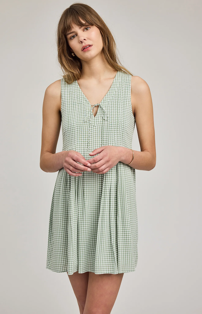 knee length dresses for ladies Pistachio Glow Satin Dress main image 0