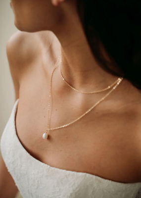 Luna & Stone Delia Double Chain Pearl Necklace