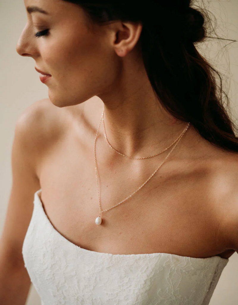 Luna & Stone Delia Double Chain Pearl Necklace