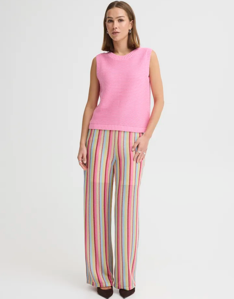 ICHI Dotties 100% Cotton Knit Slipover with Bows