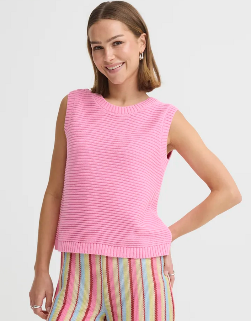 ICHI Dotties 100% Cotton Knit Slipover with Bows