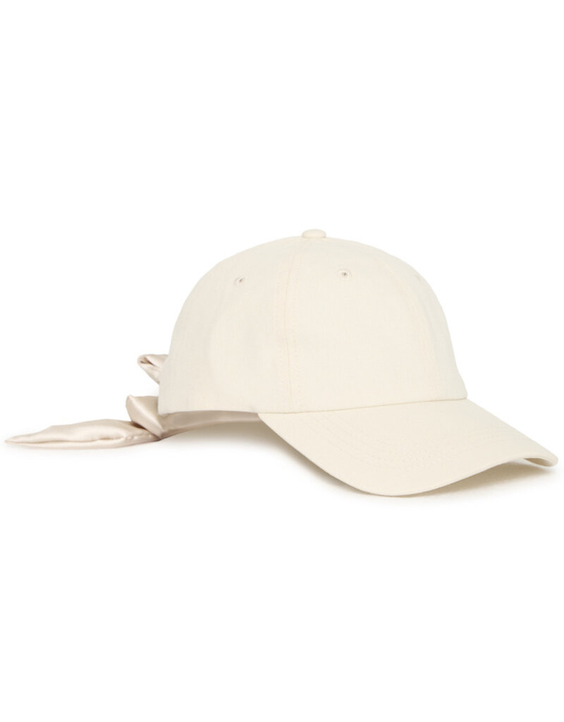 ICHI Adda Cotton Ball Cap in Birch