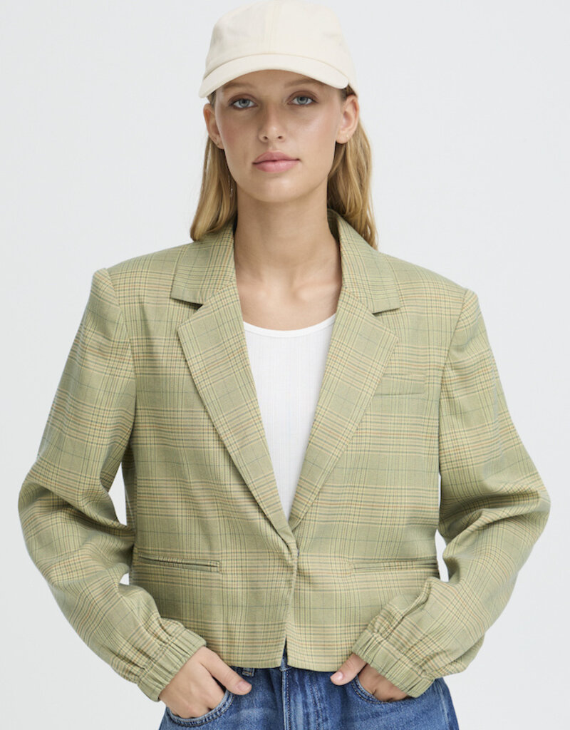 ICHI Adda Cotton Ball Cap in Birch