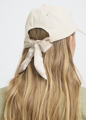 ICHI Adda Cotton Ball Cap in Birch