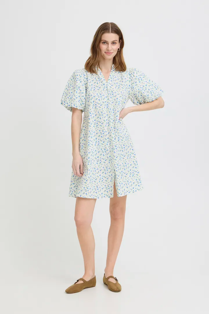blue and white cloud dress Plus Size Delias Groovy Cloud Print Dress And Shawl Set main image 1