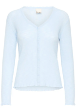 ICHI Bifance Cardigan with Scallop Detail in Skyway Blue
