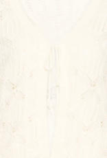 ICHI Laluha Tie Cardigan With Pointelle Detail in Birch