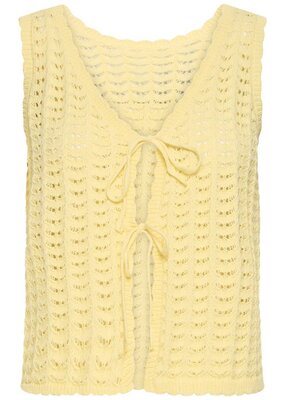 ICHI Dosia Reversible Cotton Knit Tie Vest