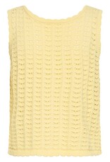 ICHI Dosia 100% Cotton Knit Tie Vest in Mellow Yellow